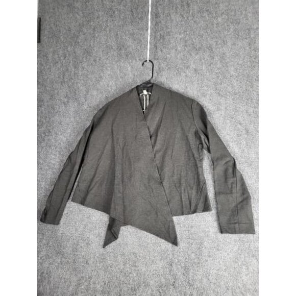 Neiman Marcus Drape Jacket Women Sz L Gray Designer Office Professional Workwear - Picture 6 of 8